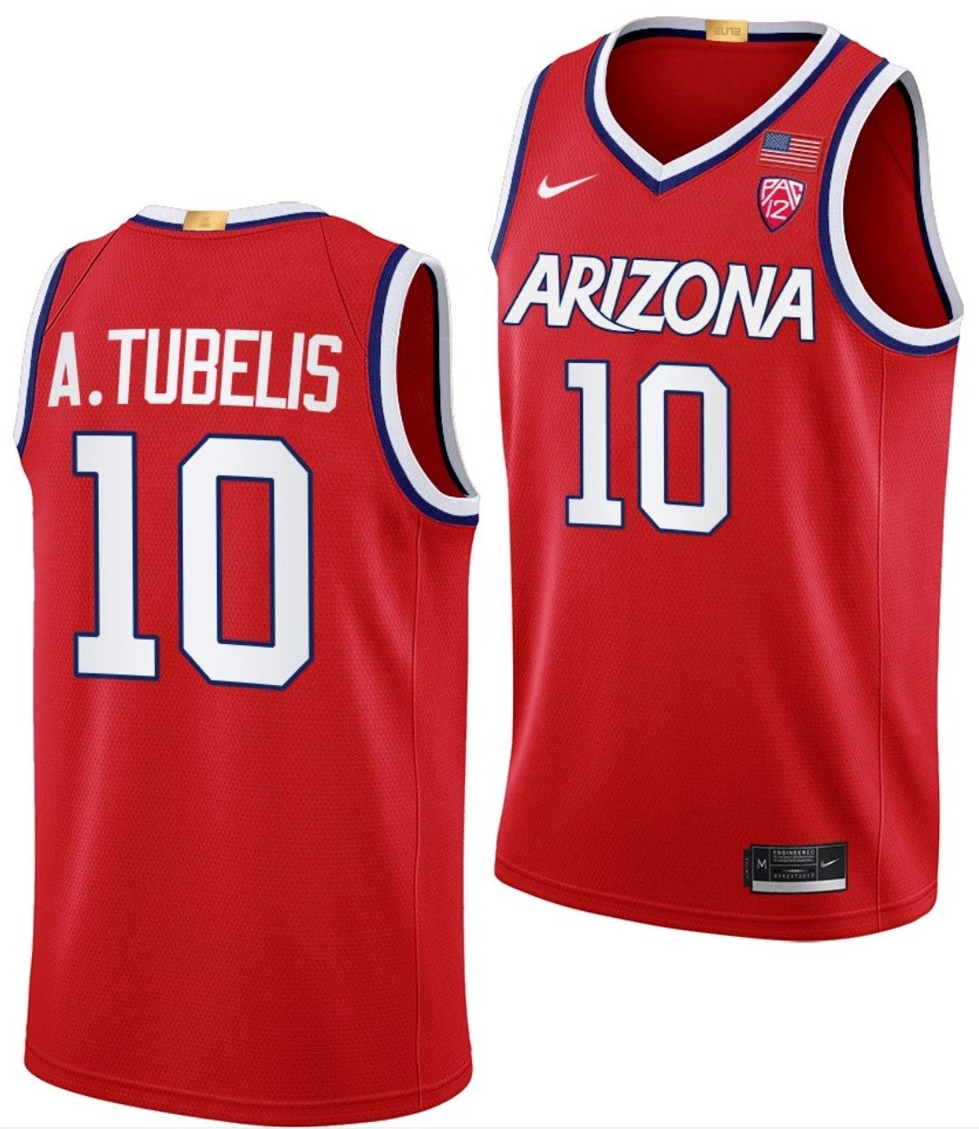 Azuolas Tubelis Jersey Arizona Wildcats College Basketball Limited #10 by My store basketball