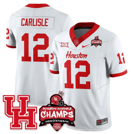 Austin Carlisle Jersey #12 Houston Cougar 2025 Texas Bowl Champions White by NCAA Football Jersey