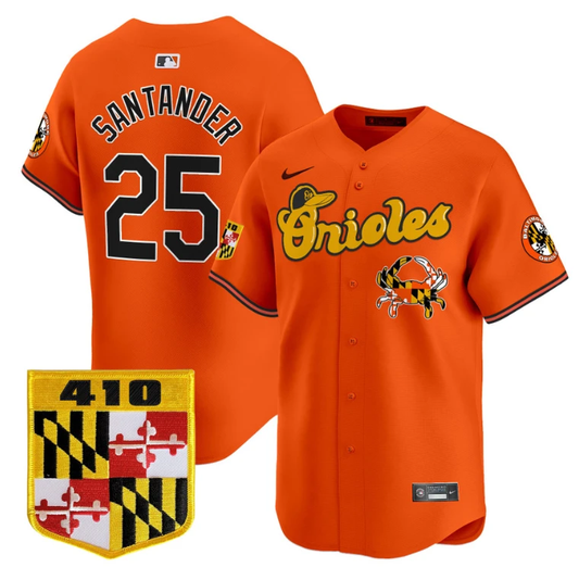 Anthony Santander Jersey #25 Baltimore Orioles 410 & Chesapeake Crab Patch Limited Stitched Orange by My Store