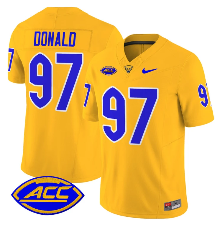 Aaron Donald Jersey #97 Pittsburgh Panthers Vapor Limited College Football Stitched Gold by My Store