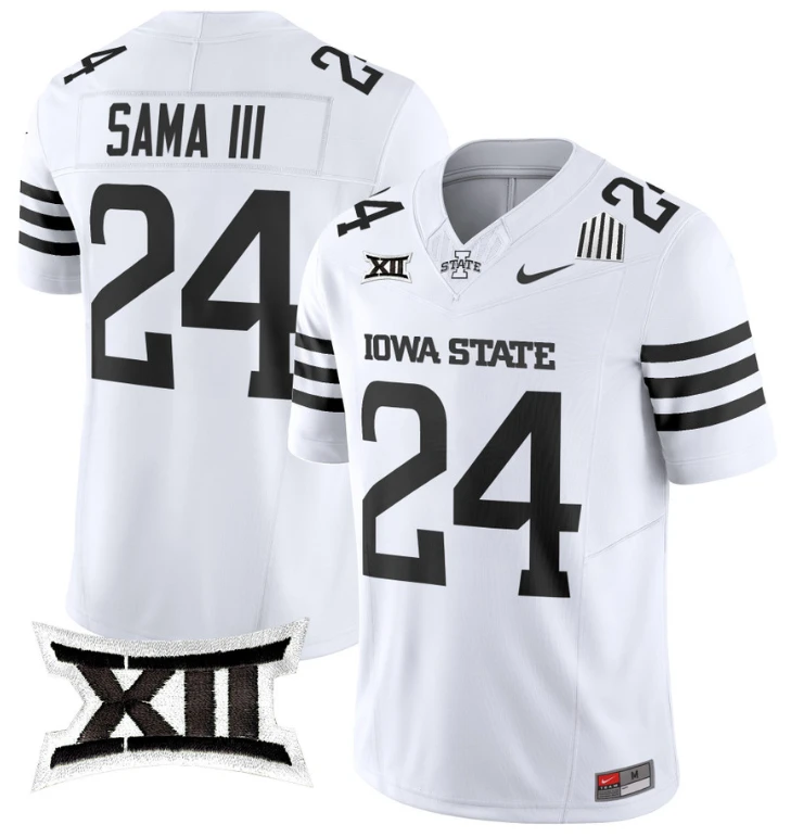 Abu Sama III Jersey #24 Iowa State Cyclones Vapor Limited College Football Stitched White by My Store