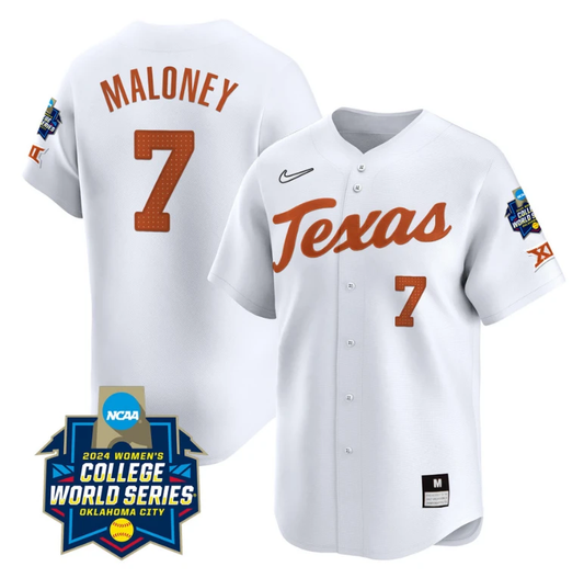 Ashton Maloney Jersey #7 Texas AM Aggies 2024 College World Series Patch Vapor Premier Limited NCAA Baseball Stitched White by My Store