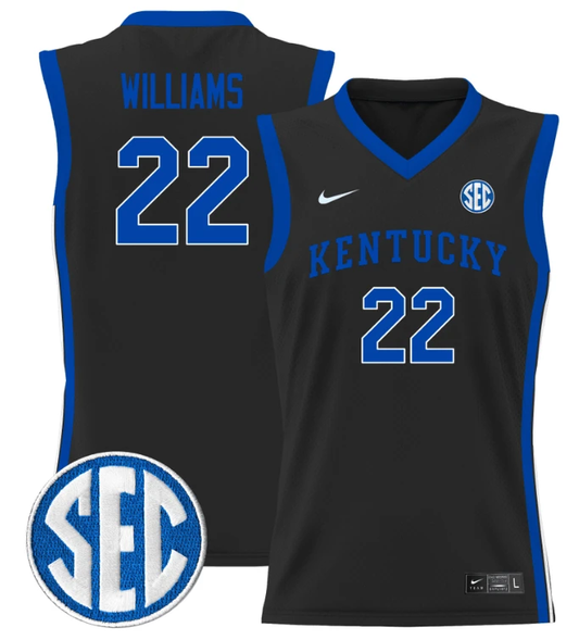 Amari Williams Jersey #22 Kentucky Wildcats Lightweight Basketball Black by My store basketball