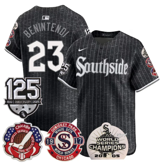 Andrew Benintendi Jersey #23 Chicago White Sox 125th Anniversary World Series Champions City Connect by My Store