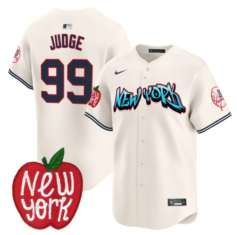 Aaron Judge Jersey #99 New York Yankees Apple Patch Vapor Premier Limited Stitched Cream by My Store