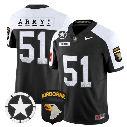 Andon Thomas Jersey #51 Army Black Knights 2025 Screaming Eagles Stitched Black Alter by My Store NCAA Football Jerseys