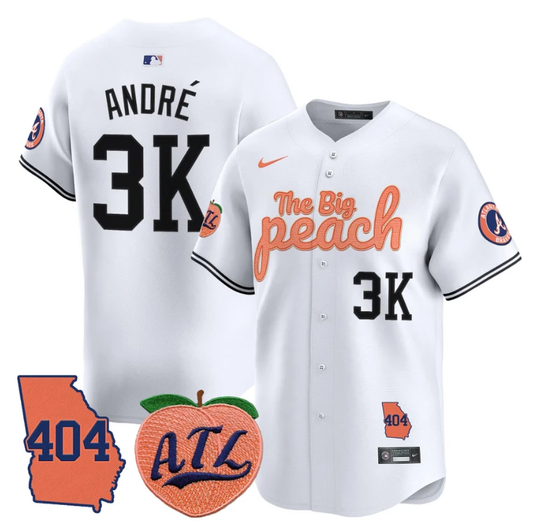 André Jersey #3K Atlanta Braves 404 & The Big Peach Premier Limited Stitched White by My Store