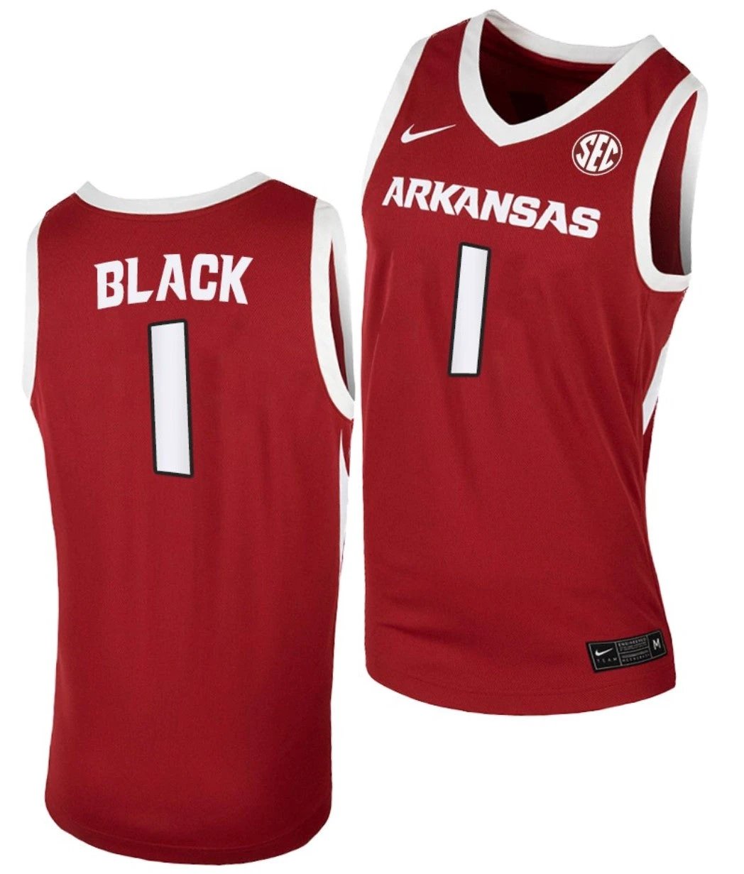 Anthony Black Jersey Arkansas Razorbacks College Basketball #1 by My store basketball