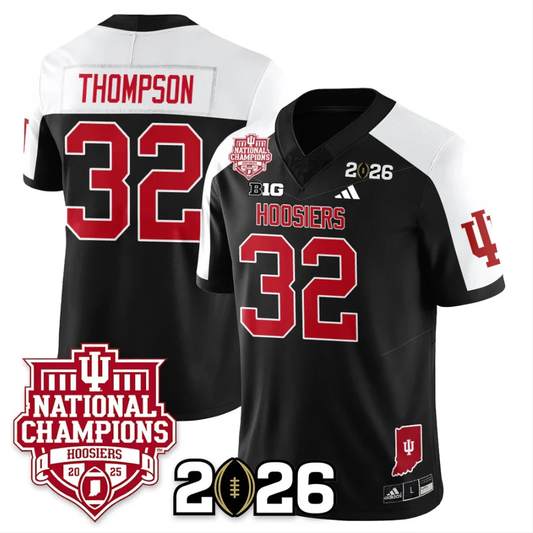 Anthony Thompson Jersey #32 Indiana Hoosiers 2025 National Champions Black Alternate by My Store NCAA Football Jerseys