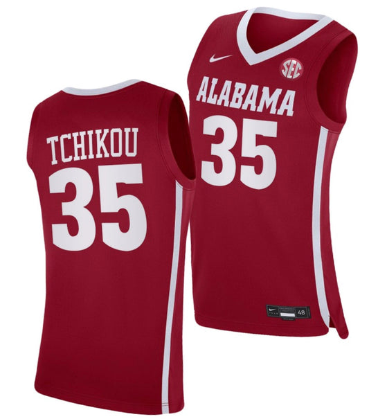 Alex Tchikou Jersey Alabama Crimson Tide College Basketball Crimson #35 by My store basketball