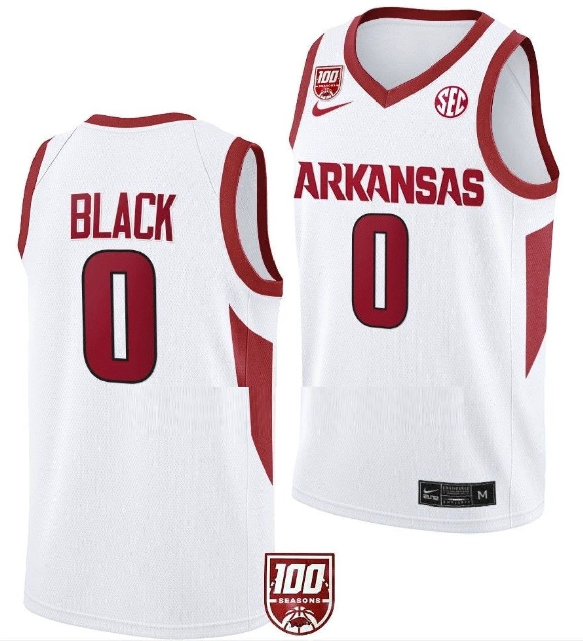 Anthony Black Jersey Arkansas Razorbacks College Basketball 100 Season #0 by My store basketball