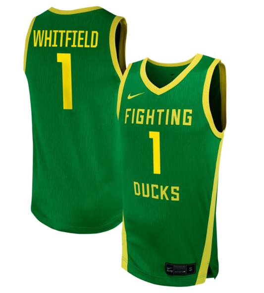 Alexis Whitfield Jersey #1 Oregon Ducks NIL Basketball Green by My store basketball