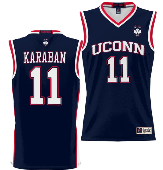 Alex Karaban Jersey #11 UConn Huskies NIL College Basketball Lightweight Navy by My store basketball