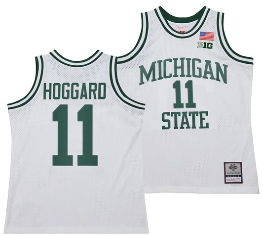 AJ Hoggard Jersey #11 Michigan State Spartans 125th Basketball Anniversary 1990 Throwback White by My store basketball
