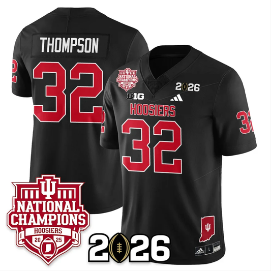 Anthony Thompson Jersey #32 Indiana Hoosiers 2025 National Champions Black by My Store NCAA Football Jerseys