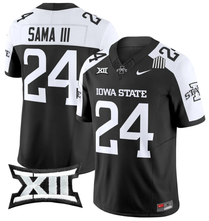 Abu Sama III Jersey #24 Iowa State Cyclones Vapor Limited College Football Stitched Black Alternate by My Store