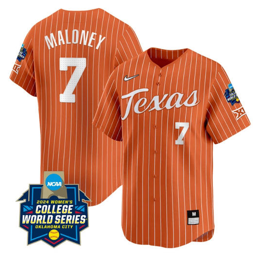 Ashton Maloney Jersey #7 Texas AM Aggies 2024 College World Series Patch Vapor Premier Limited NCAA Baseball Stitched Pinstripe Orange by My Store