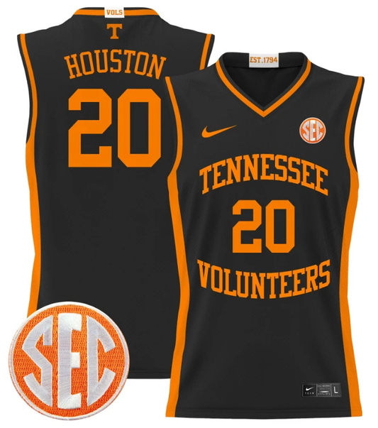 Allan Houston Jersey #20 Tennessee Vols 2024 Lightweight Basketball Black by My store basketball