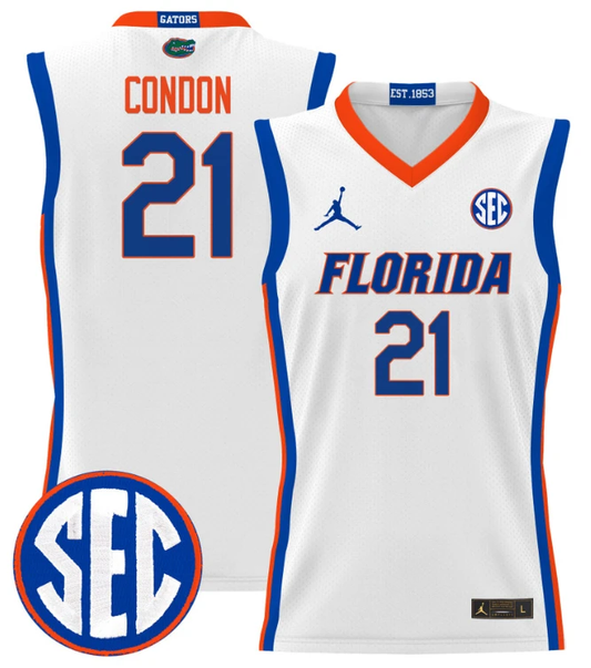 Alex Condon Jersey #21 Florida Gators 2024 Lightweight Basketball White by My store basketball