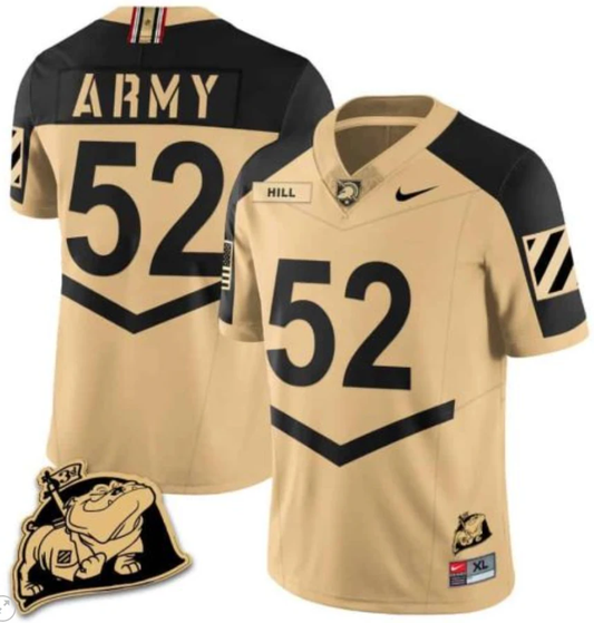 Austin Hill Jersey #52 Army Black Knights Jersey Rocky The Bulldog Patch Vapor Limited College Football Stitched Gold Alternate by My Store