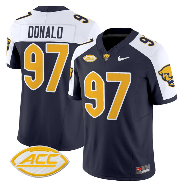 Aaron Donald Jersey #97 Pittsburgh Panthers Vapor Limited College Football Stitched Navy Alternate by My Store