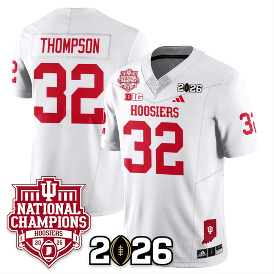 Anthony Thompson Jersey #32 Indiana Hoosiers 2025 National Champions White by My Store NCAA Football Jerseys