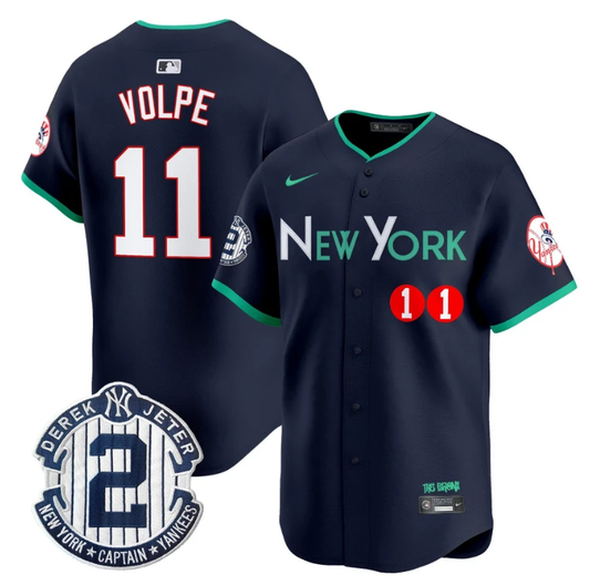 Anthony Volpe Jersey #11 New York Yankees City Connect Vapor Premier Limited Stitched Navy by My Store