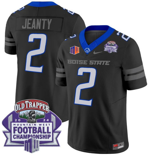 Ashton Jeanty Jersey #2 Boise State Broncos 2024 Championship Vapor Black by My Store