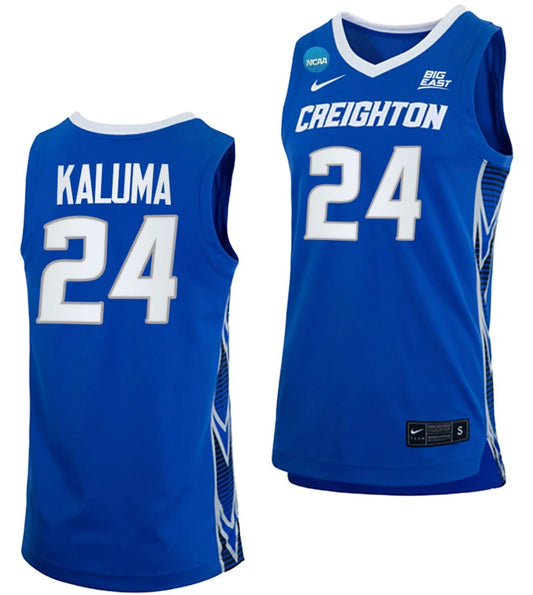 Arthur Kaluma Jersey Creighton Bluejays College Basketball 2023 NCAA March Madness Blue #24 by My store basketball