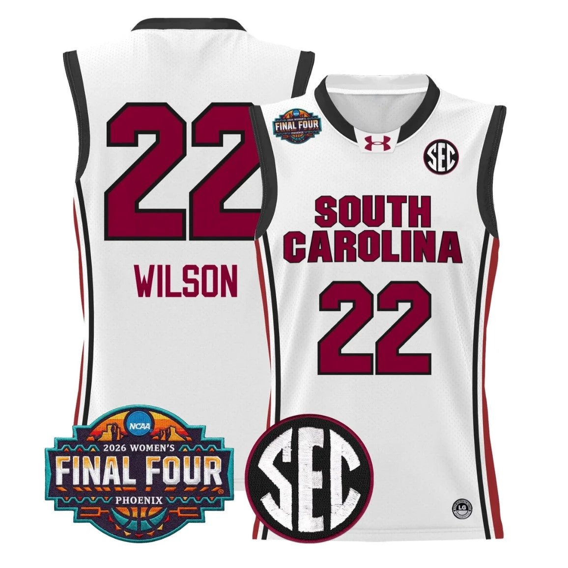 A'ja Wilson Jersey #22 South Carolina 2026 Final Four Stitched White by My store basketball
