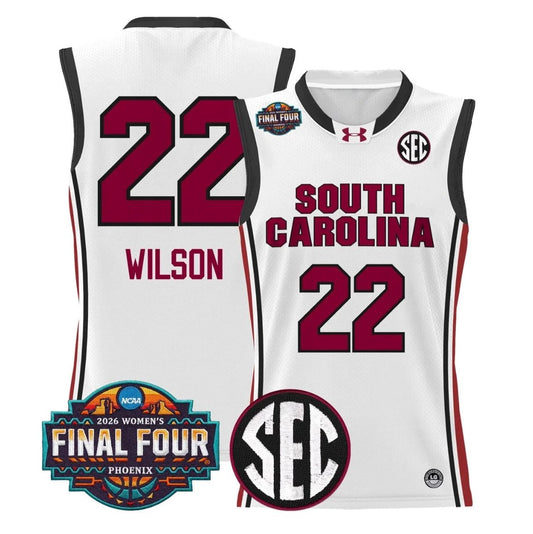 A'ja Wilson Jersey #22 South Carolina 2026 Final Four Stitched White by My store basketball
