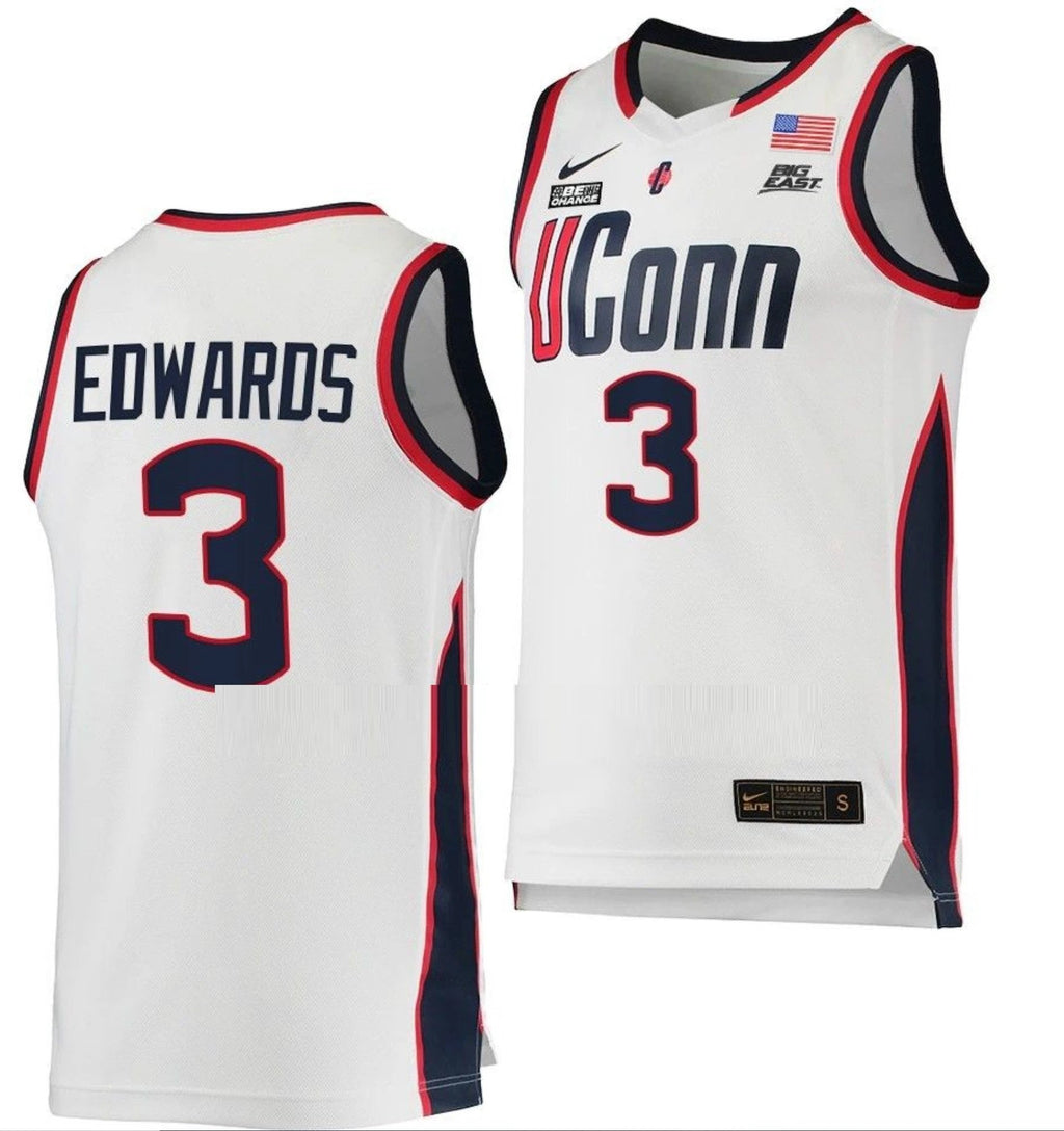 Aaliyah Edwards Jersey UConn Huskies College Basketball White Replica #3 by My store basketball