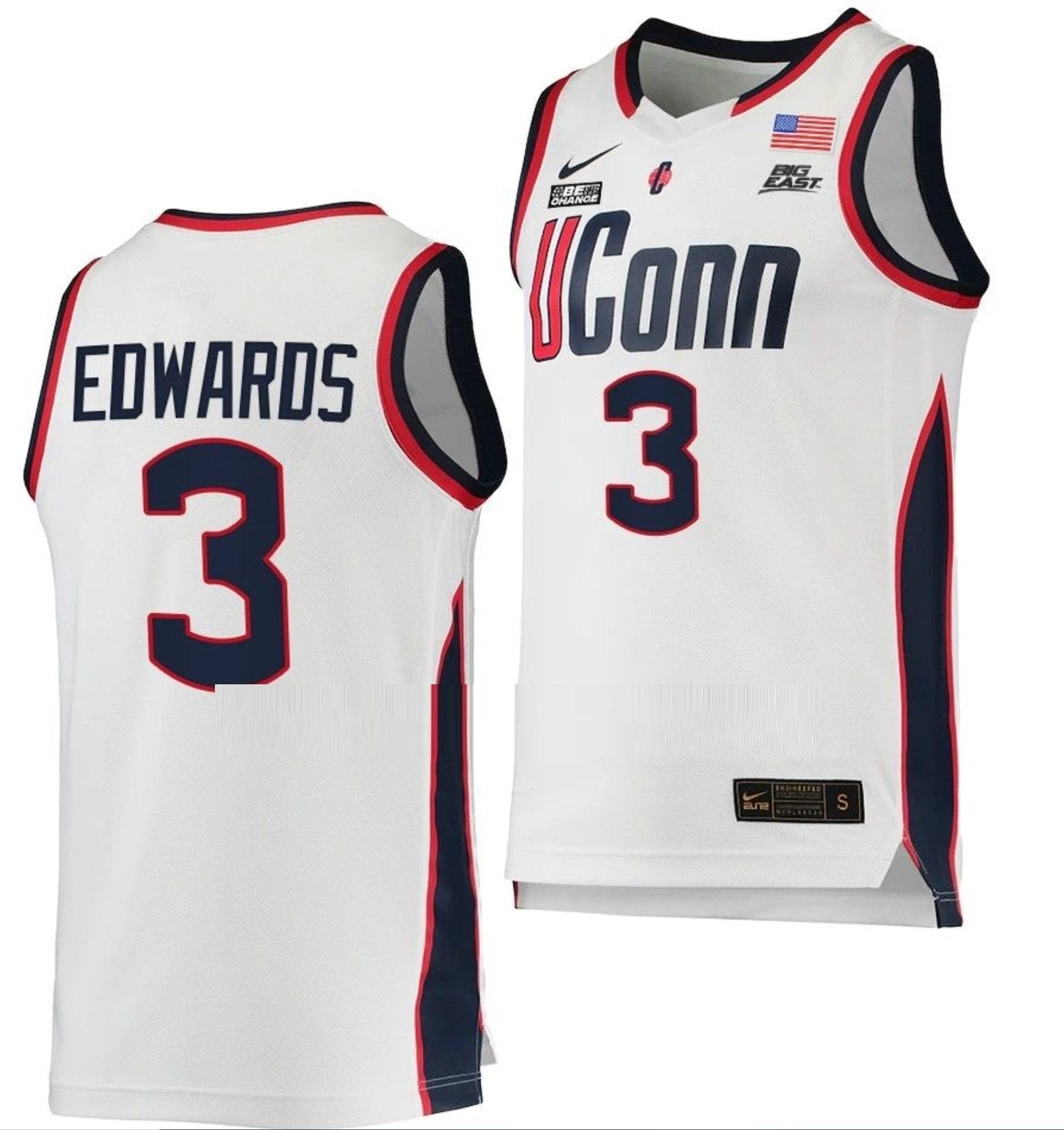 Aaliyah Edwards Jersey UConn Huskies College Basketball White Replica #3 by My store basketball