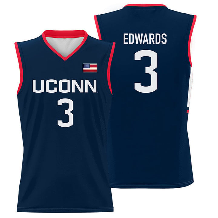 Aaliyah Edwards Jersey UConn Huskies College Basketball Navy #3 by My store basketball