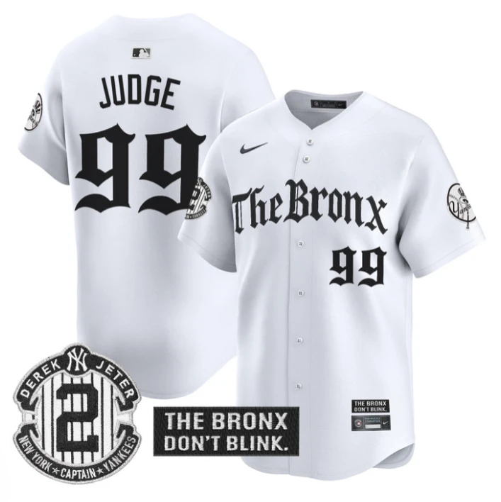 Aaron Judge Jersey #99 Yankees The Bronx Gothic Ink Drop Edition Stitched White by My Store