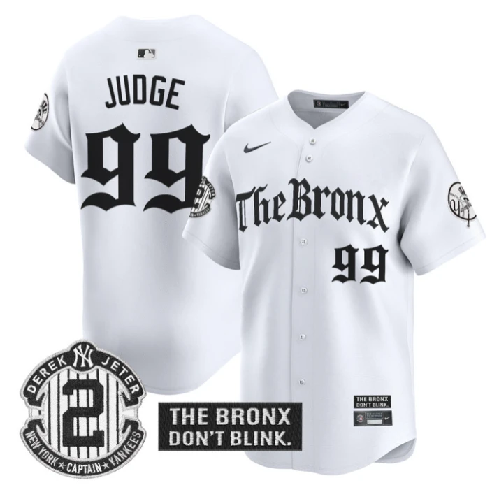 Aaron Judge Jersey #99 Yankees The Bronx Gothic Ink Drop Edition Stitched White by My Store