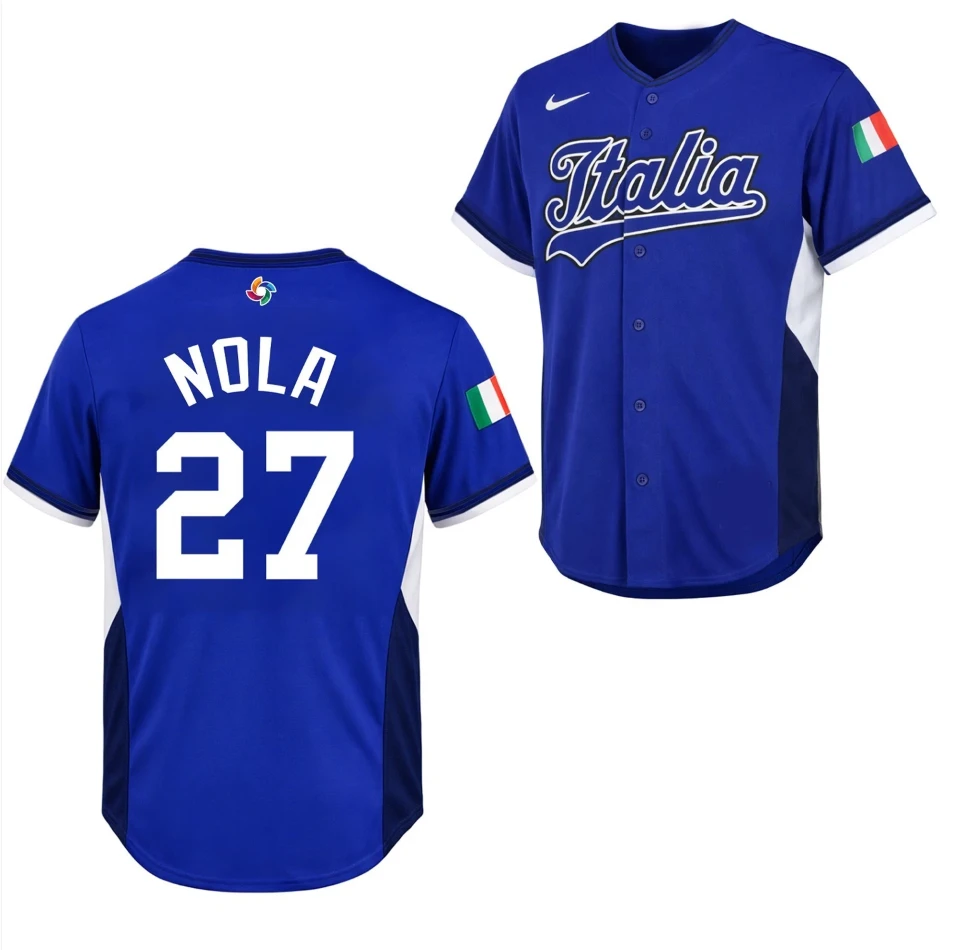 Aaron Nola Jersey #27 Italy Baseball 2026 World Baseball Classic Stitched Royal by My Store