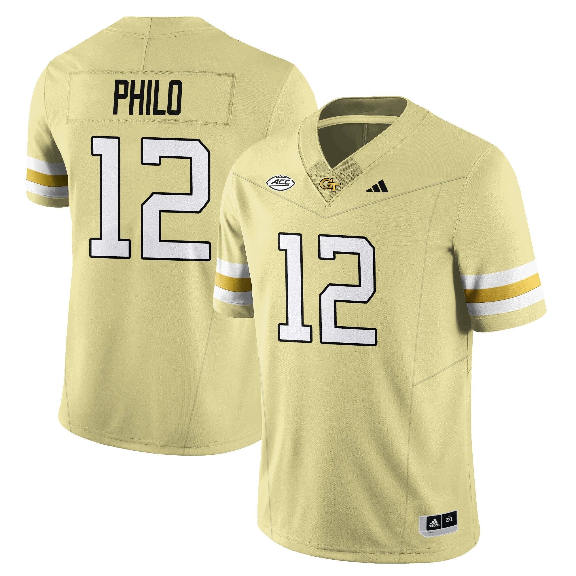 Aaron Philo Jersey #12 Georgia Tech Football 2025 Limited Stitched Gold by NCAA Football Jersey