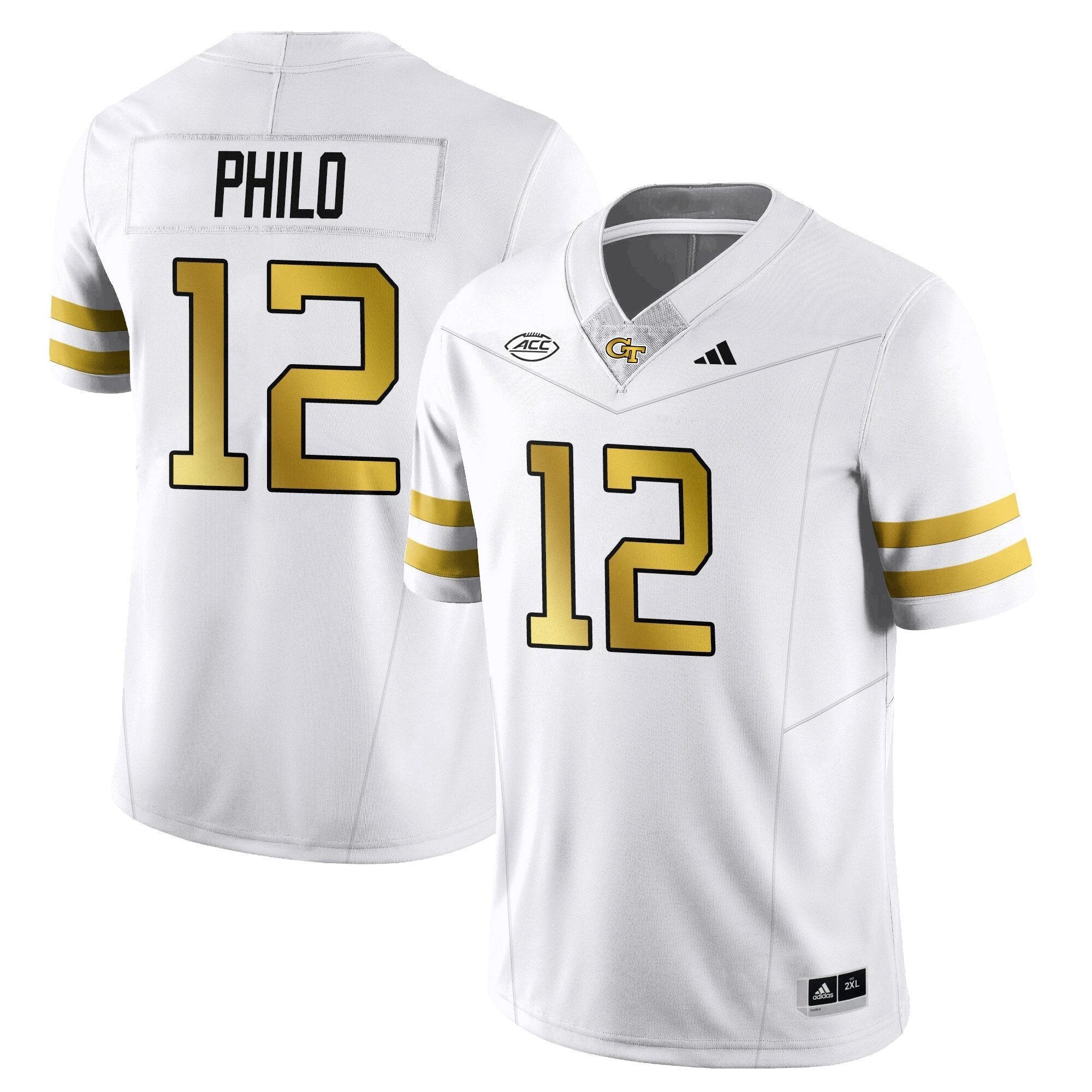 Aaron Philo Jersey #12 Georgia Tech Football 2025 Limited Stitched White by NCAA Football Jersey