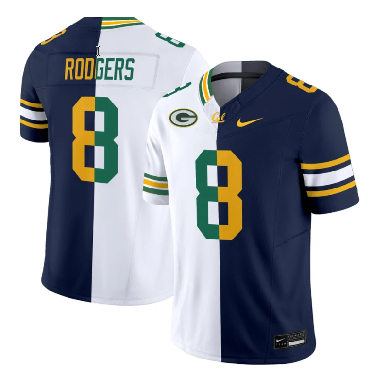 Aaron Rodgers Jersey #8 California Golden Bears Split Vapor Limited Football by NCAA Football Jersey