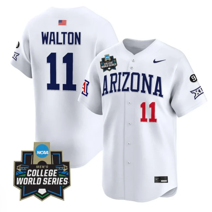 Aaron Walton Jersey #11 Arizona Wildcats 2025 World Series Stitched White by My Store
