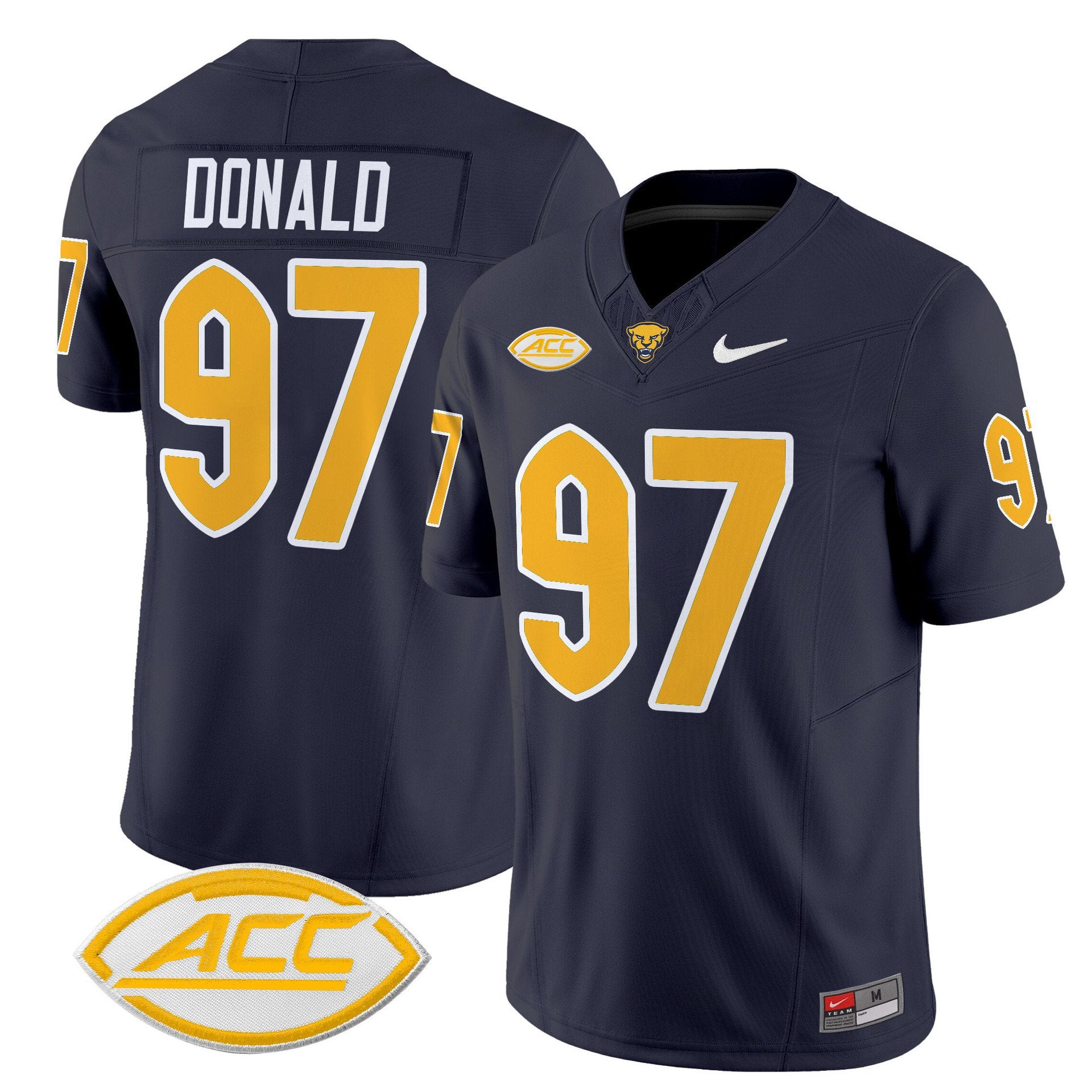 Aaron Donald Jersey #97 Pittsburgh Panthers 2025 Limited Stitched by My Store NCAA Football Jerseys