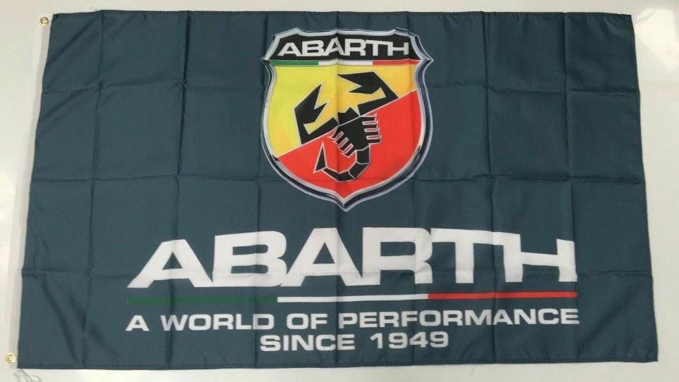 Abarth Style 3 Banner Flag - Car Scorpion Fiat Spider Racing Mechanic Man Cave 3x5ft by flagsjustdoit