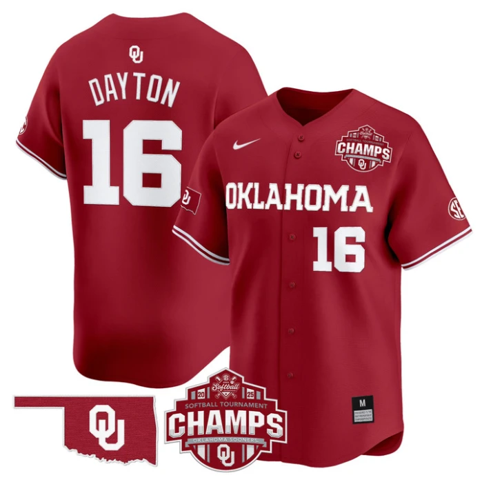 Abigale Dayton Jersey #16 Oklahoma Sooners 2025 SEC Champions Patch Limited Stitched Crimson by My Store