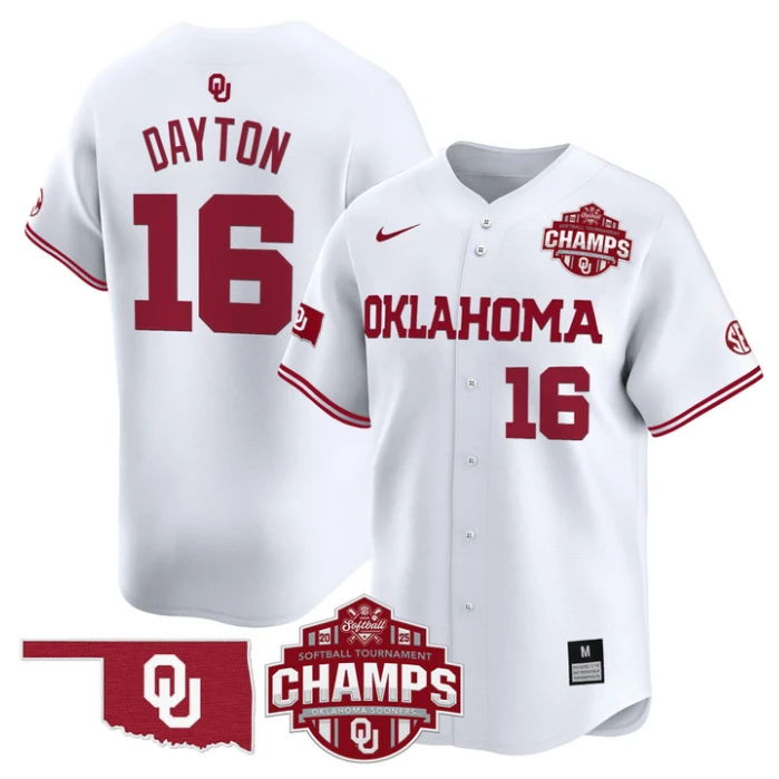 Abigale Dayton Jersey #16 Oklahoma Sooners 2025 SEC Champions Patch Limited Stitched White by My Store