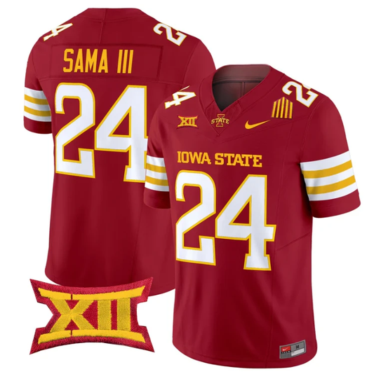 Abu Sama III Jersey #24 Iowa State Cyclones 2025 Limited Stitched Cardinal by My Store NCAA Football Jerseys
