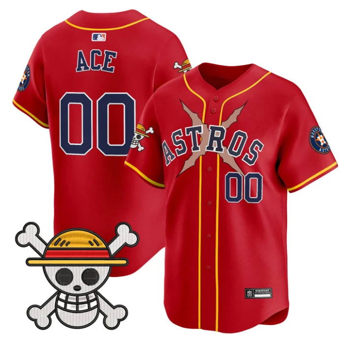 Ace Jersey #00 Houston Astros One Piece 2025 Vapor Limited Stitched Red by My Store