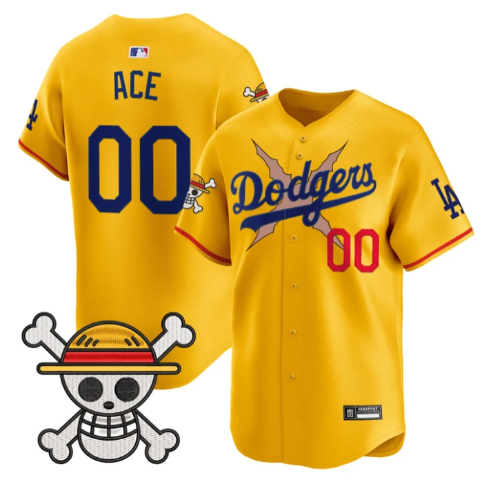 Ace Jersey #00 Los Angeles Dodgers One Piece 2025 Vapor Limited Stitched Gold by My Store