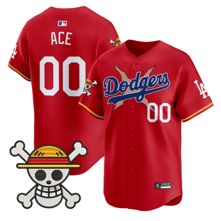 Ace Jersey #00 Los Angeles Dodgers One Piece 2025 Vapor Limited Stitched Red by My Store