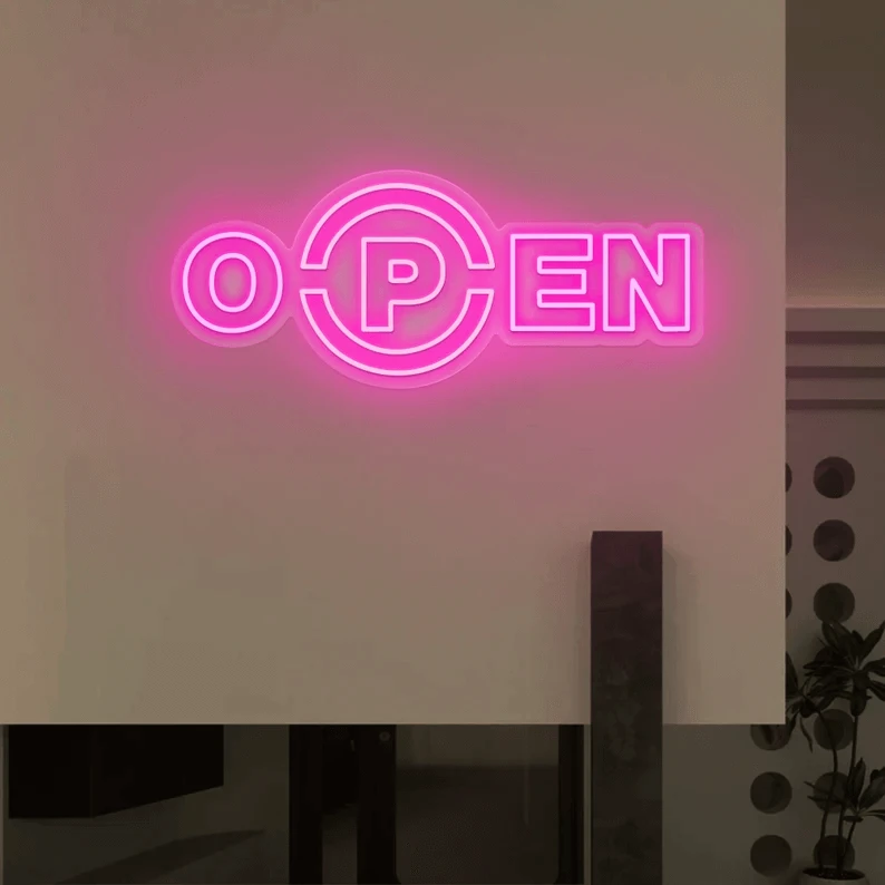 Acrylic Led Open Neon Sign Shop Decor Sign by Neonchics
